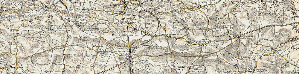 Old map of Cold Blow in 1901