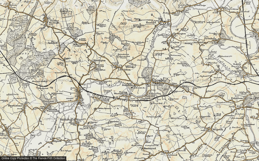 Old Map of Cold Brayfield, 1898-1901 in 1898-1901