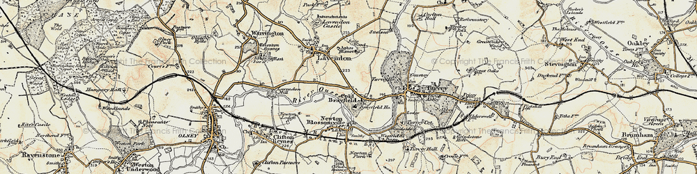 Old map of Brayfield Ho in 1898-1901