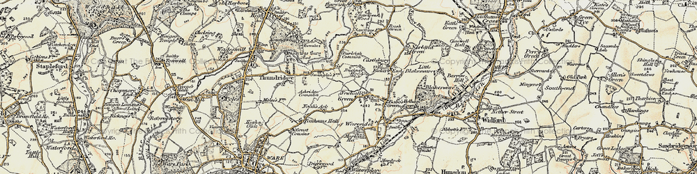 Old map of Ashridge Common in 1898-1899