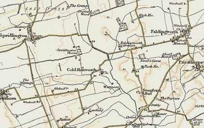 Old map of Cold Hanworth Village in 1902-1903