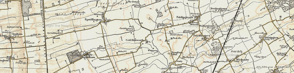 Old map of Cold Hanworth Village in 1902-1903