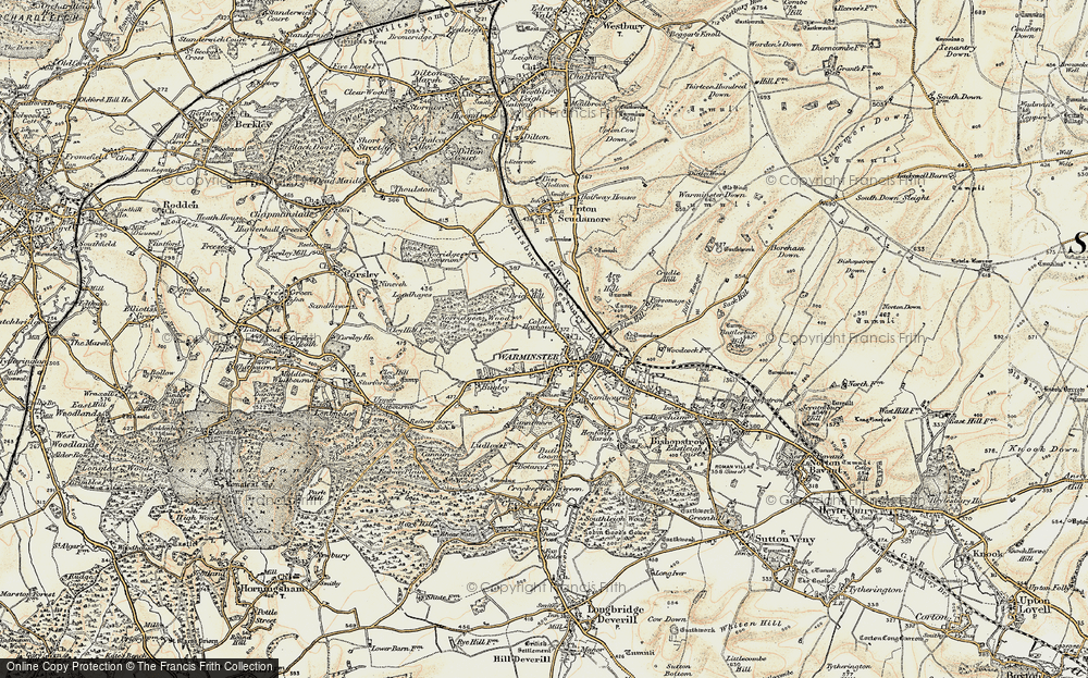 Old Map of Historic Map covering Brick Hill in 1897-1899