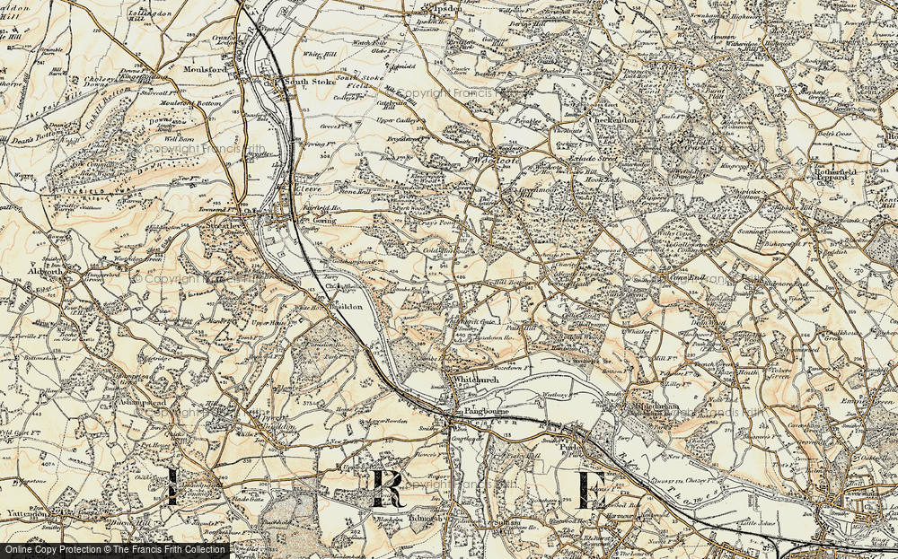 Old Map of Historic Map covering Bozedown Ho in 1897-1900