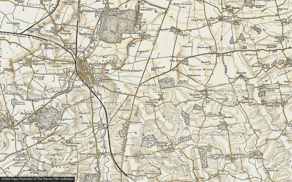 Old Map of Historic Map covering Welby Warren in 1902-1903