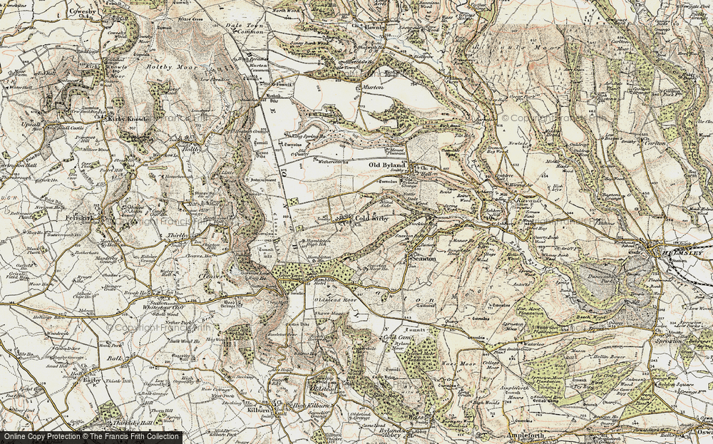 Old Map of Cold Kirby, 1903-1904 in 1903-1904
