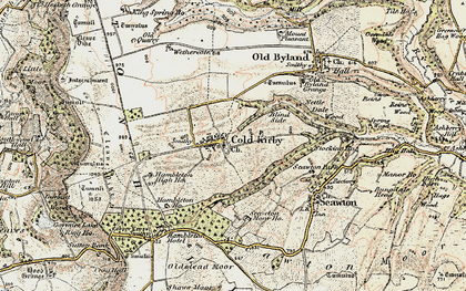 Old map of Cold Kirby in 1903-1904