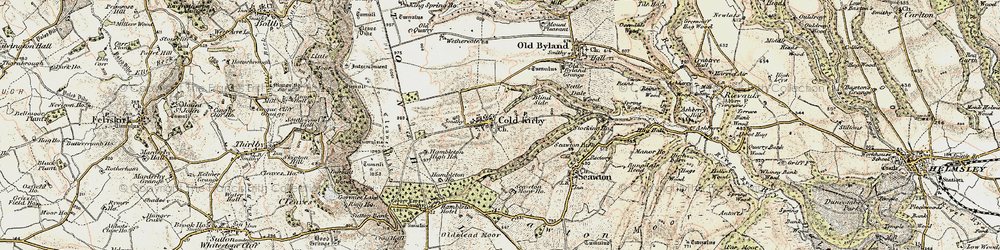 Old map of Cold Kirby in 1903-1904