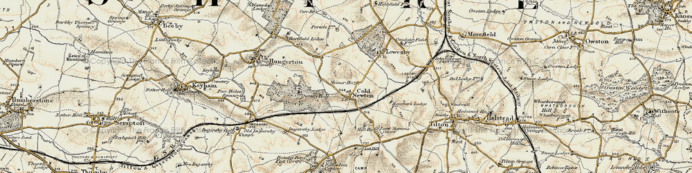 Old map of Cold Newton in 1901-1903