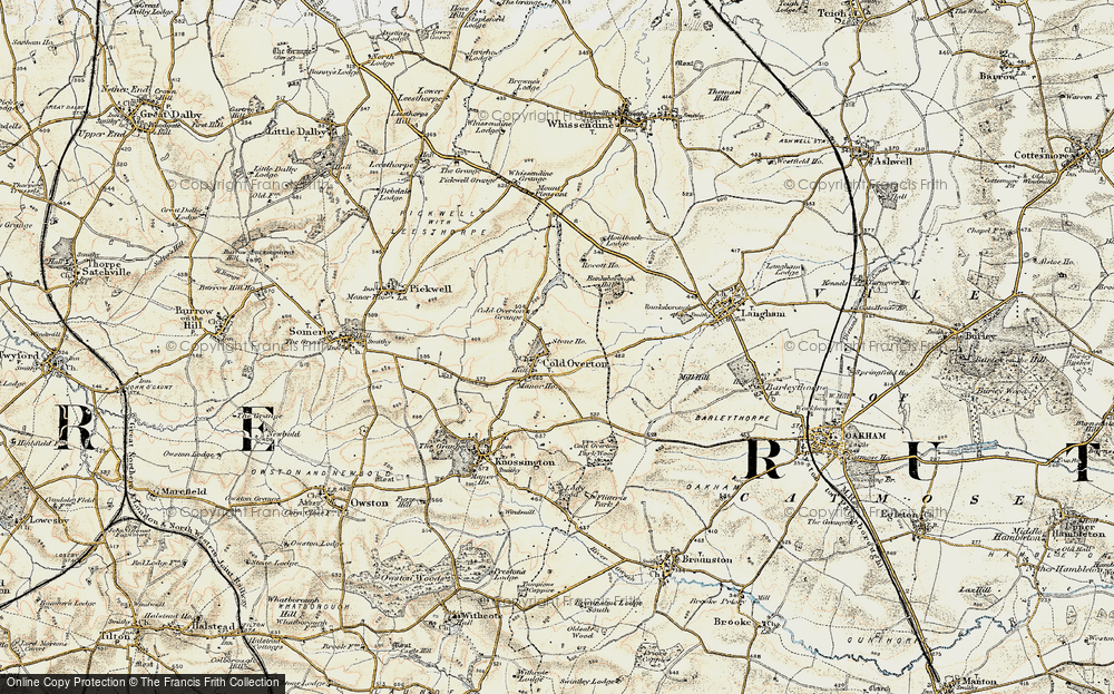 Old Map of Cold Overton, 1901-1903 in 1901-1903