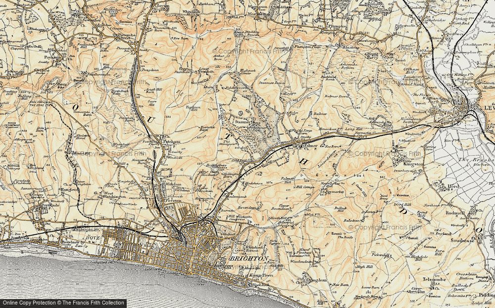 Old Map of Coldean, 1898 in 1898
