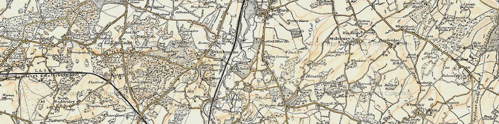 Old map of Colden Common in 1897-1909