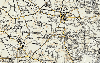 Old map of Coldfair Green in 1898-1901