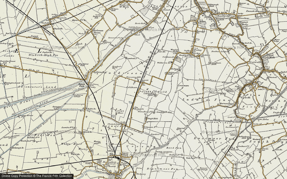 Old Map of Coldham, 1901-1902 in 1901-1902