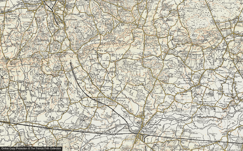 Old Map of Coldharbour, 1897-1898 in 1897-1898