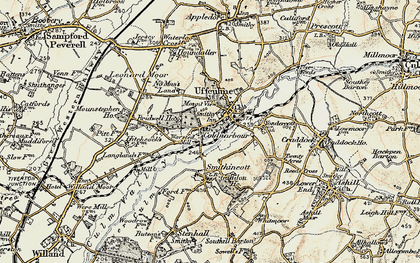 Old map of Bridwell in 1898-1900