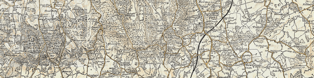 Old map of Coldharbour in 1898-1909