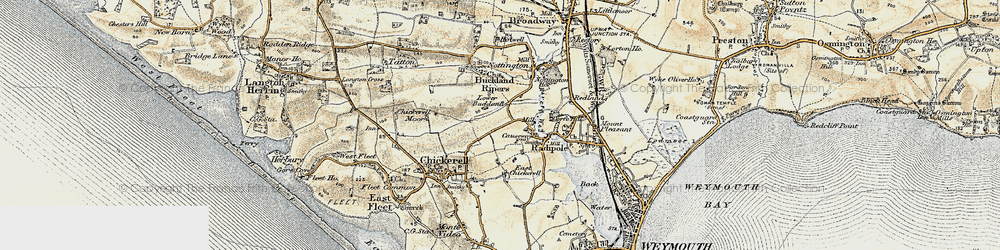 Old map of Coldharbour in 1899