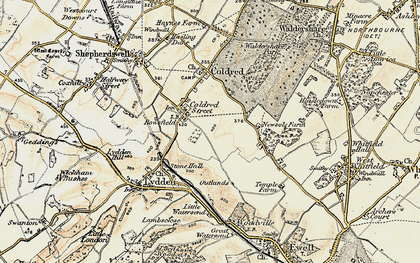 Old map of Coldred in 1898-1899