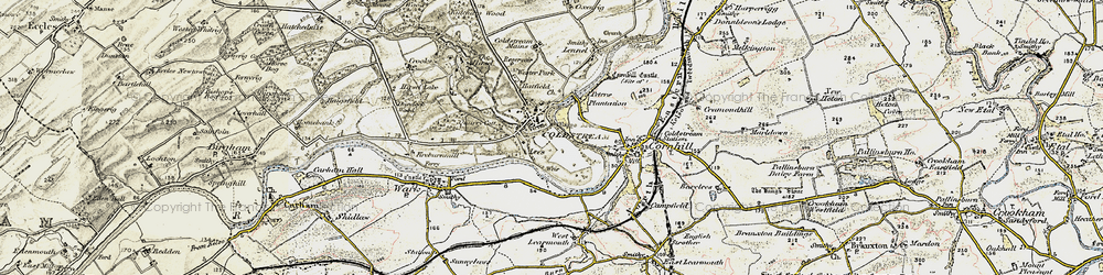 Old map of Coldstream in 1901-1904