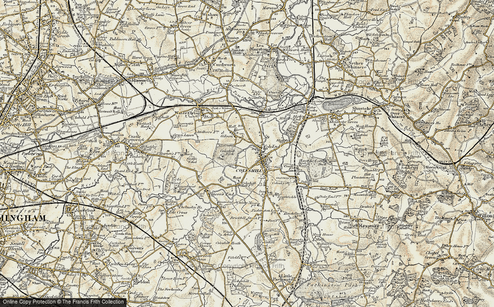 Old Map of Cole End, 1901-1902 in 1901-1902