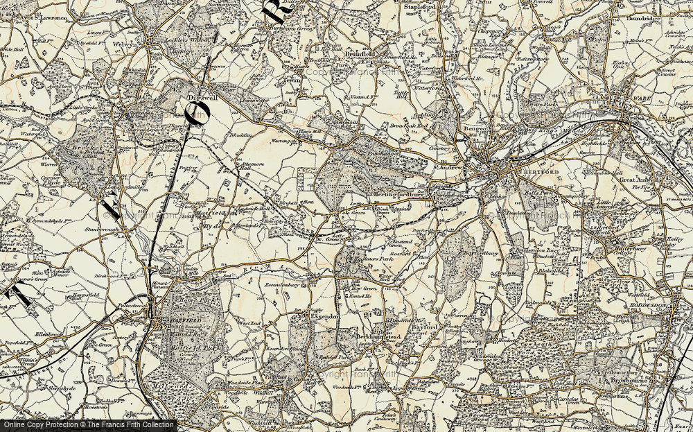 Old Map of Cole Green, 1898 in 1898