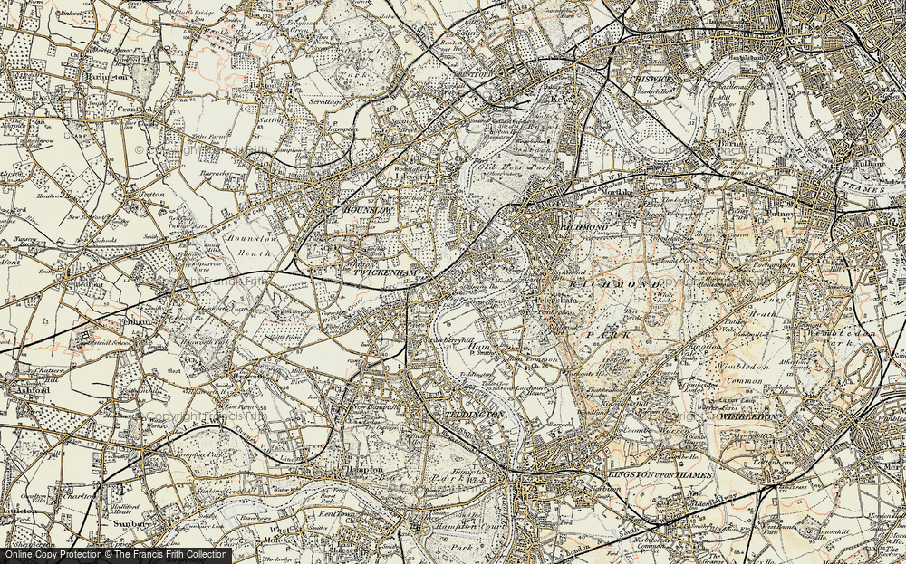 Old Map of Cole Park, 1897-1909 in 1897-1909