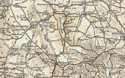 Old map of Cole's Cross in 1898-1899