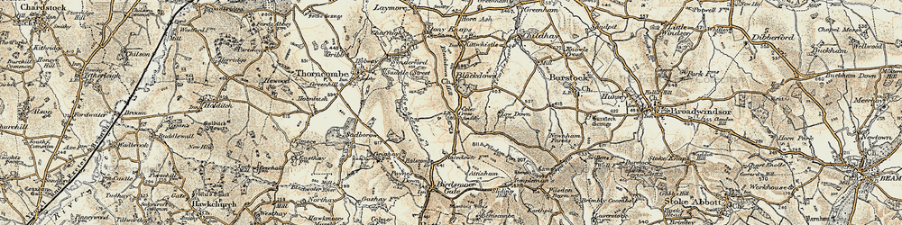 Old map of Cole's Cross in 1898-1899