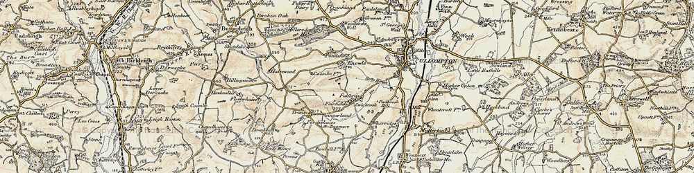 Old map of Colebrook in 1898-1900