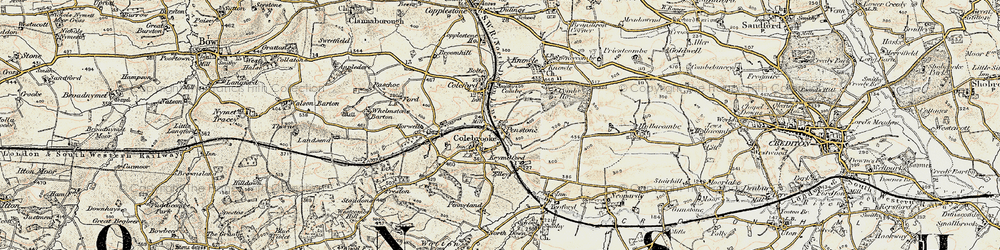 Old map of Colebrooke in 1899-1900