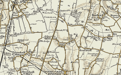 Old map of Colegate End in 1901-1902