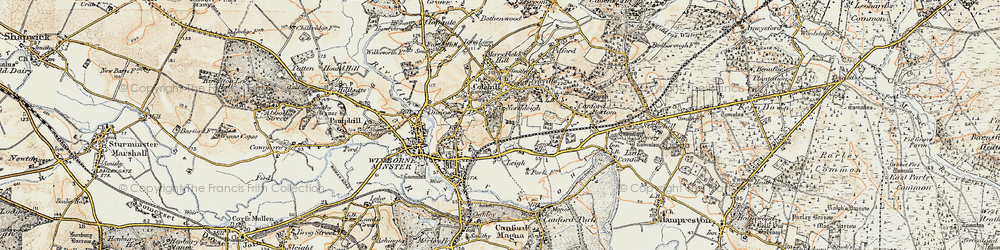Old map of Colehill in 1897-1909