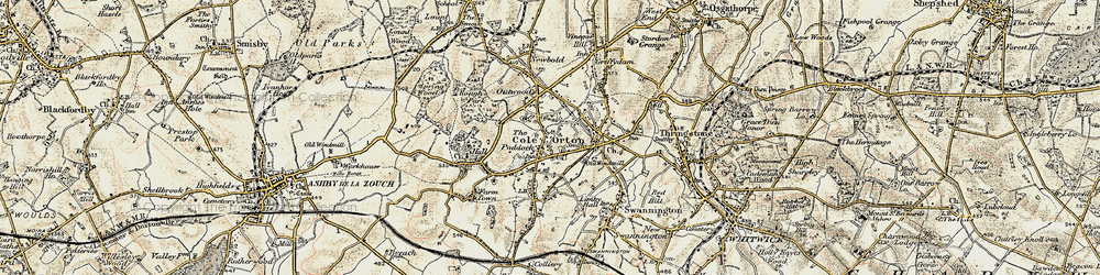 Old map of Coleorton in 1902-1903