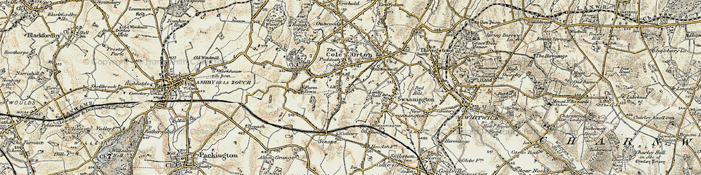 Old map of Coleorton Moor in 1902-1903