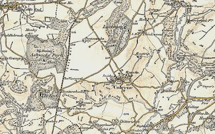 Old map of Colerne in 1899