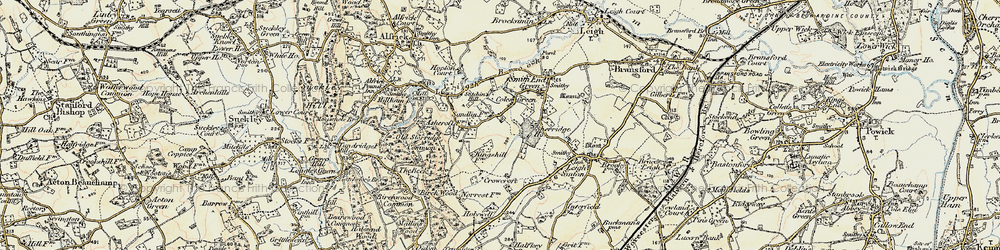 Old map of Coles Green in 1899-1901