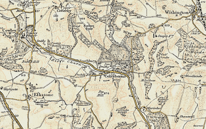Old map of Colesbourne in 1898-1899