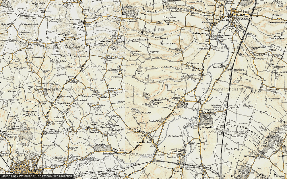 Old Map of Colesden, 1898-1901 in 1898-1901