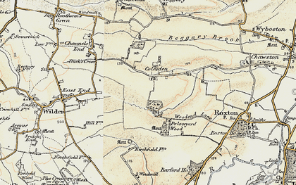 Old map of Colesden in 1898-1901