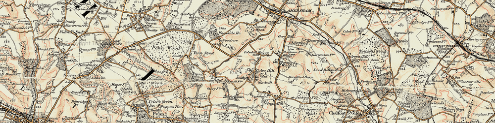 Old map of Coleshill in 1897-1898