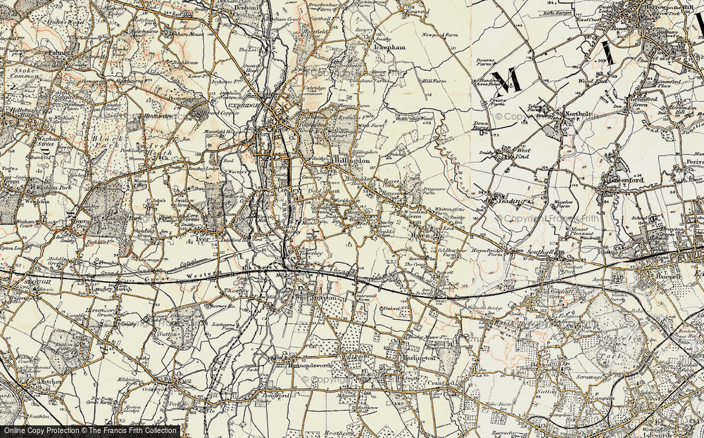 Old Map of Historic Map covering Middlesex in 1897-1909