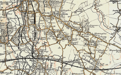 Old map of Colham Green in 1897-1909