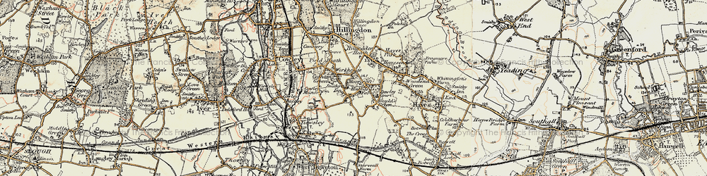 Old map of Colham Green in 1897-1909