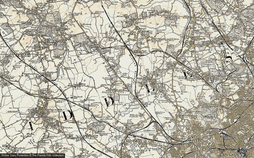 Old Map of Colindale, 1897-1898 in 1897-1898