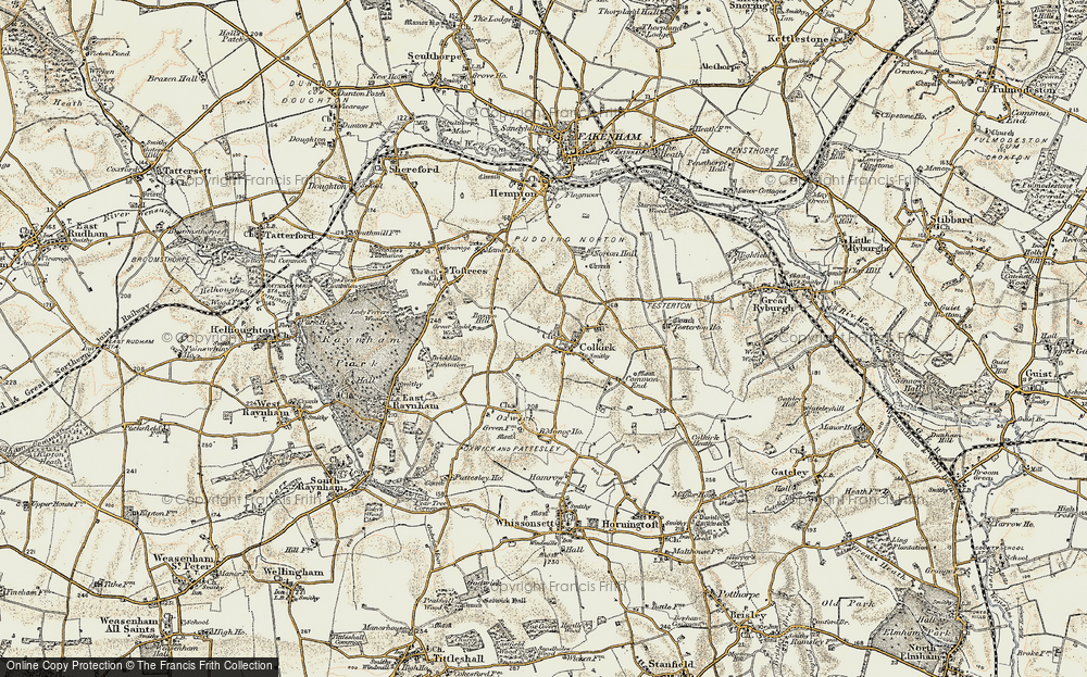 Old Map of Colkirk, 1901-1902 in 1901-1902