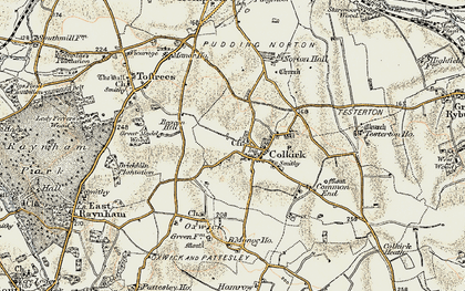 Old map of Colkirk in 1901-1902