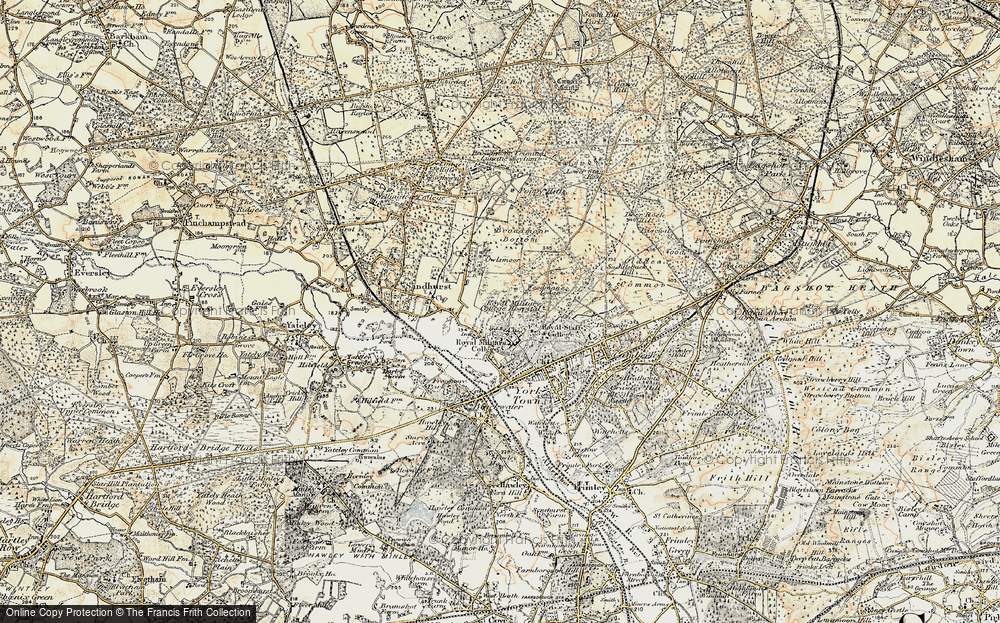 Old Map of Historic Map covering Royal Military Academy in 1897-1909