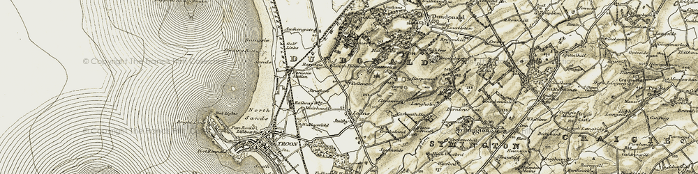 Old map of Collennan in 1905-1906