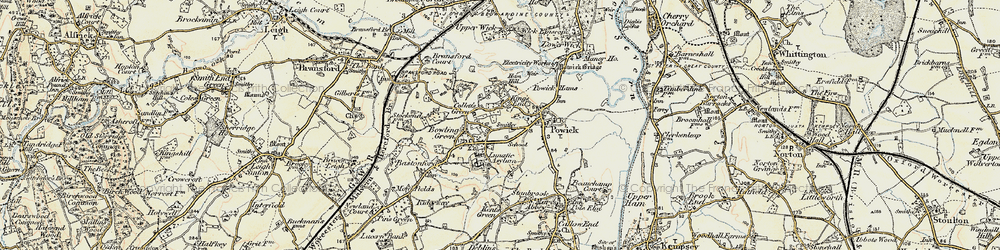 Old map of Collett's Green in 1899-1901